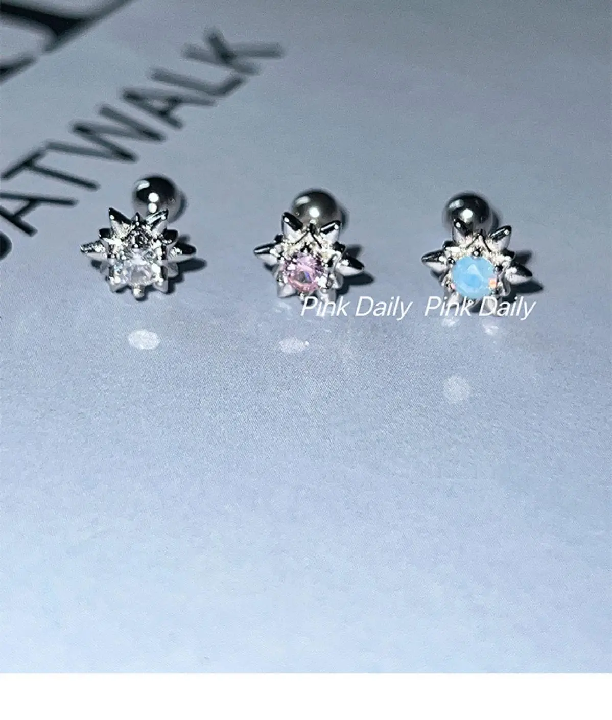PinkDaliy Star Earrings with Zircon & Silver Plating — feature 6