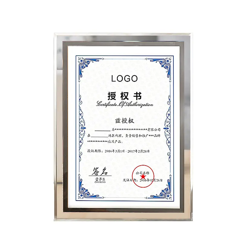 A4 Crystal Certificate Photo Frame 6x57 Inch - Image 2