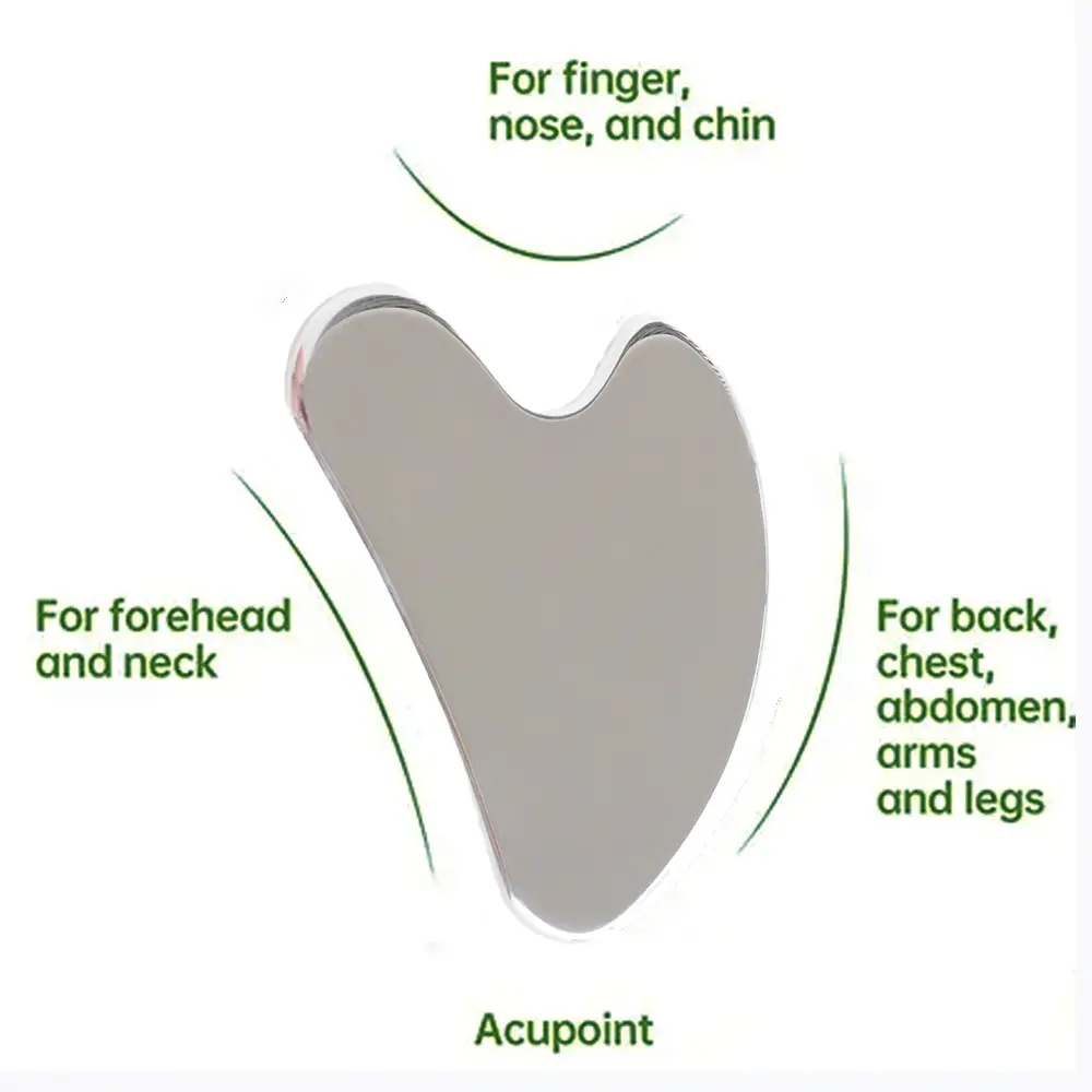 304 Heart-Shaped Facial Scrapping Board with Drawstring Bag - Image 12