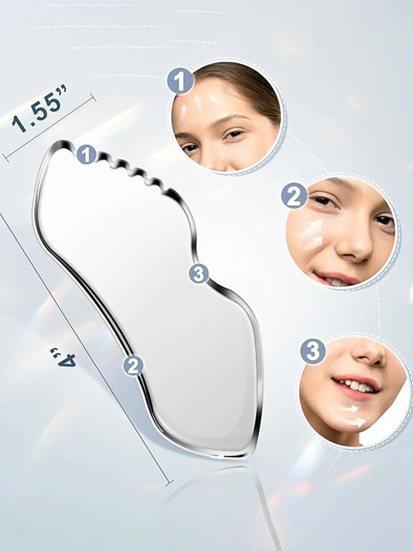 304 Heart-Shaped Facial Scrapping Board with Drawstring Bag — feature 16