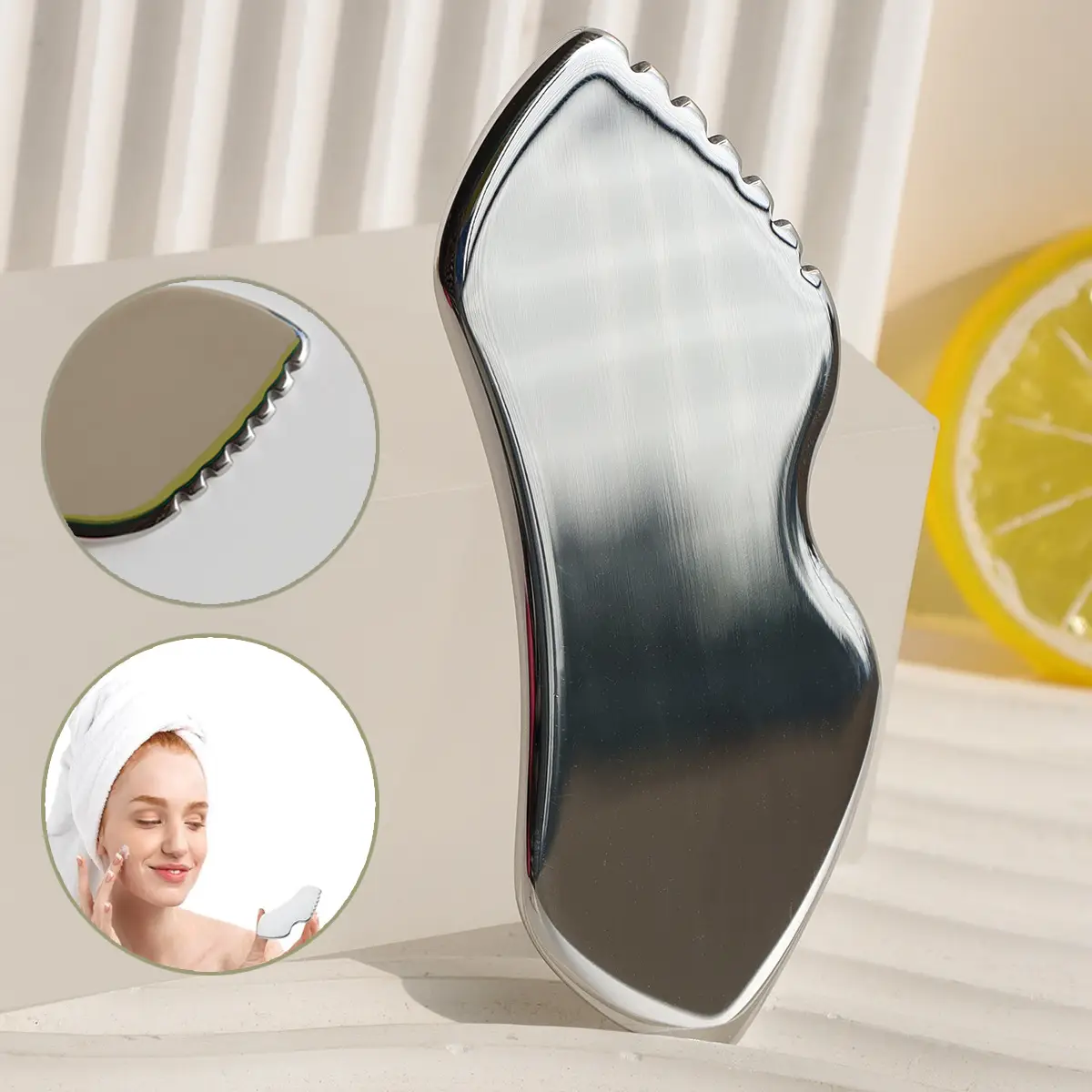 304 Heart-Shaped Facial Scrapping Board with Drawstring Bag — feature 26