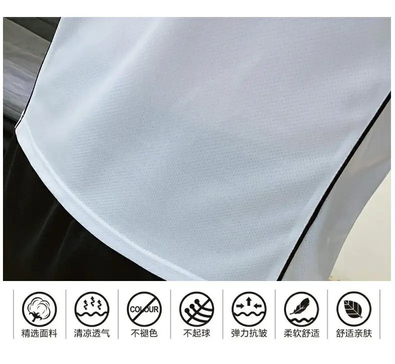 Men Sports Quick-Drying T-Shirt Shorts Set White Black Large — feature 21