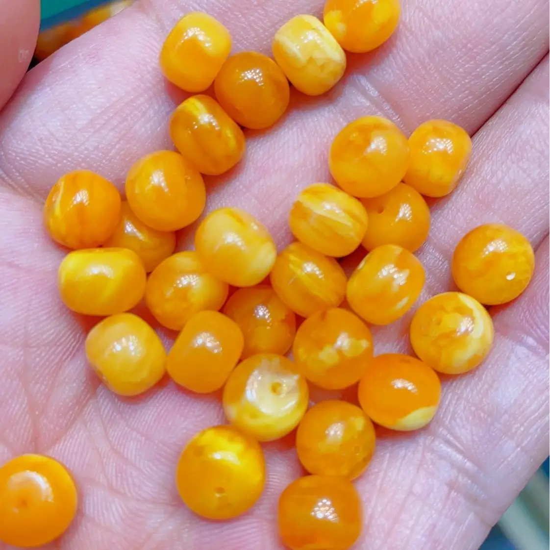 Natural Old Flower Wax Beads 6-10mm Loose Accessories - Image 2