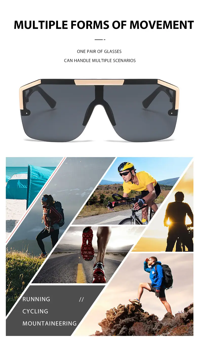 New Lion Head Sunglasses Black Gold Large Frame — feature 7