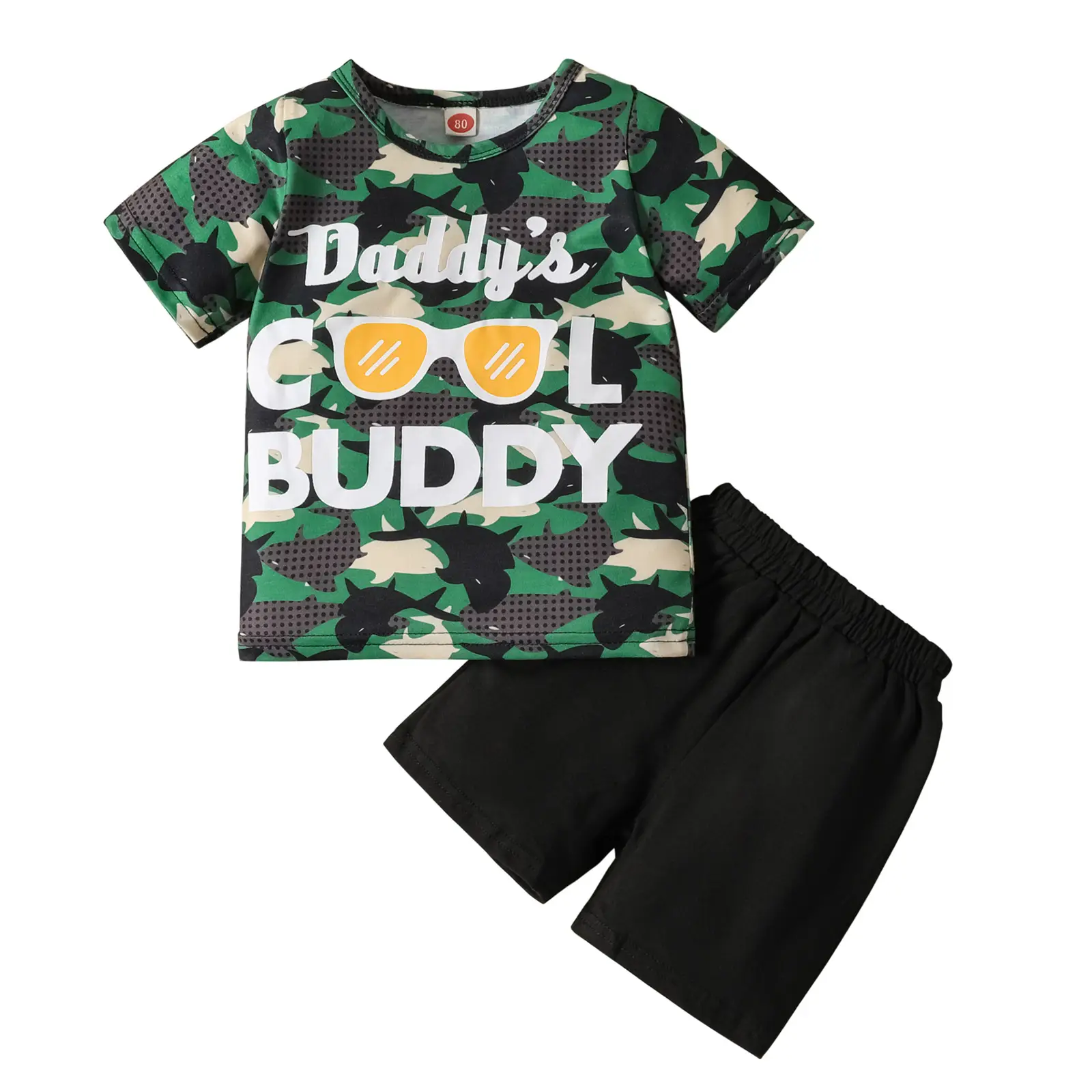 Camouflage Boys T-Shirt Shorts Set Small Medium - Image 6