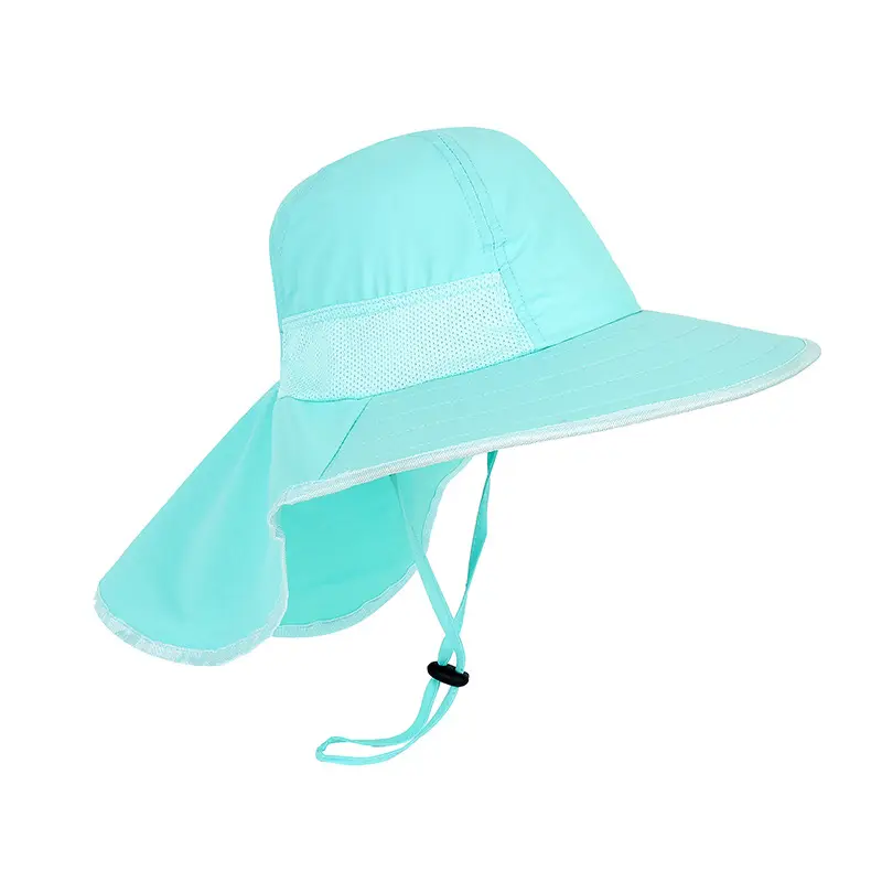 Children Sun Hat Pink Adjustable Neck Cover — feature 25