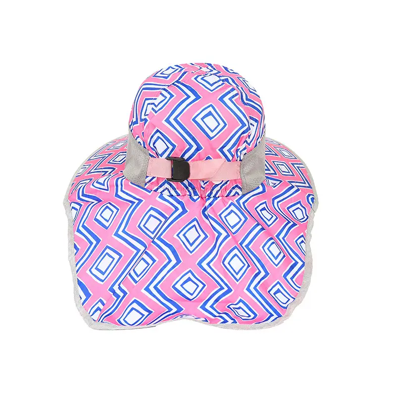 Children Sun Hat Pink Adjustable Neck Cover — feature 28