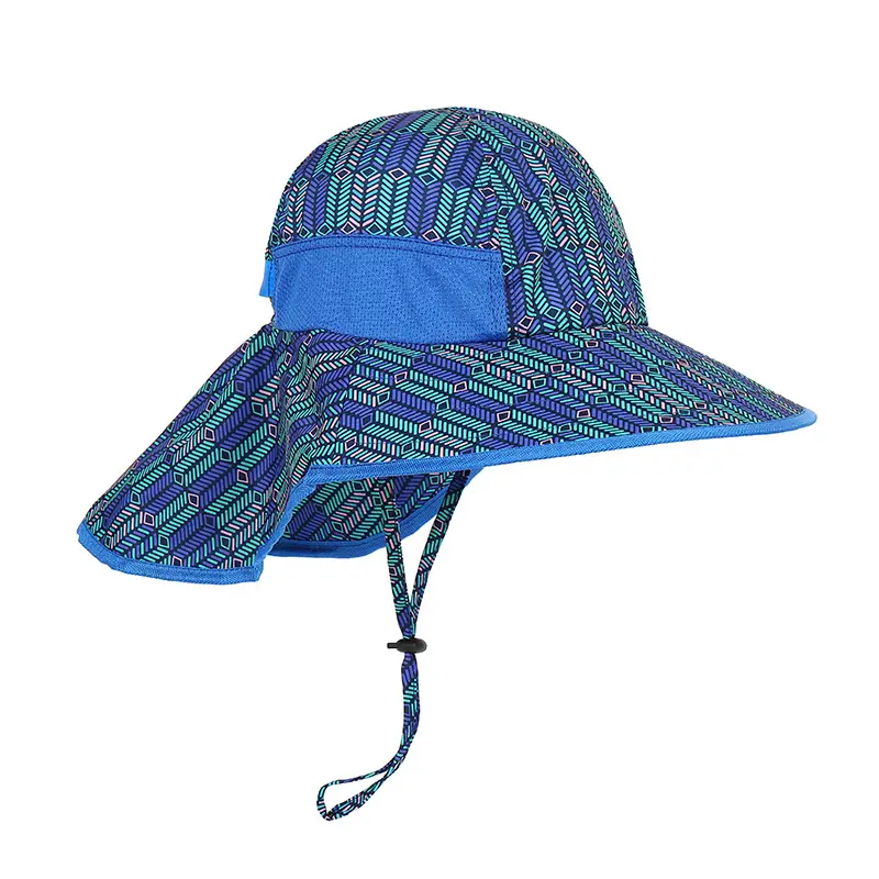 Children Sun Hat Pink Adjustable Neck Cover — feature 33