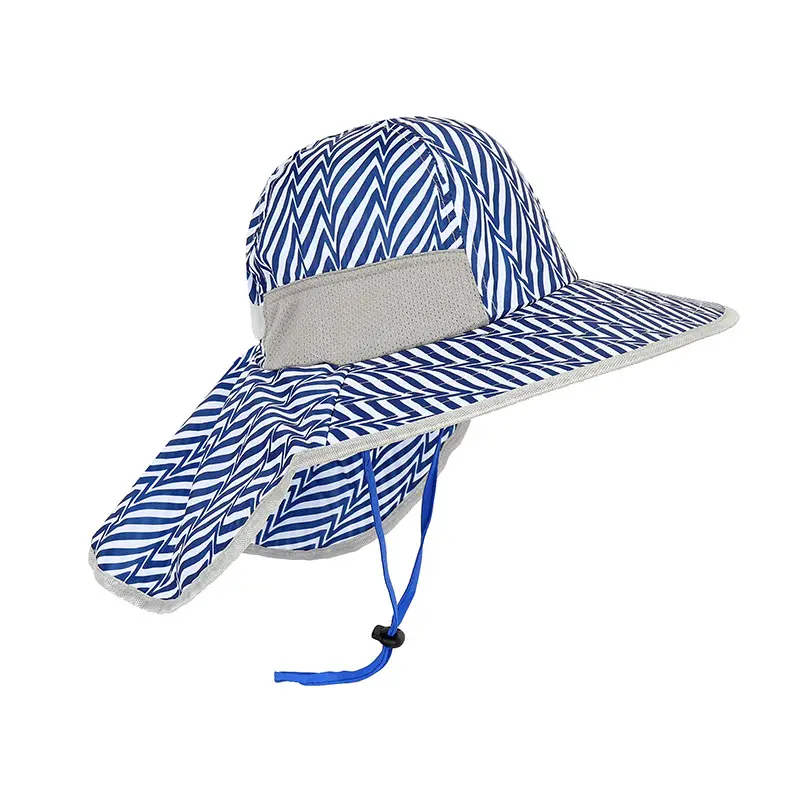 Children Sun Hat Pink Adjustable Neck Cover - Image 13