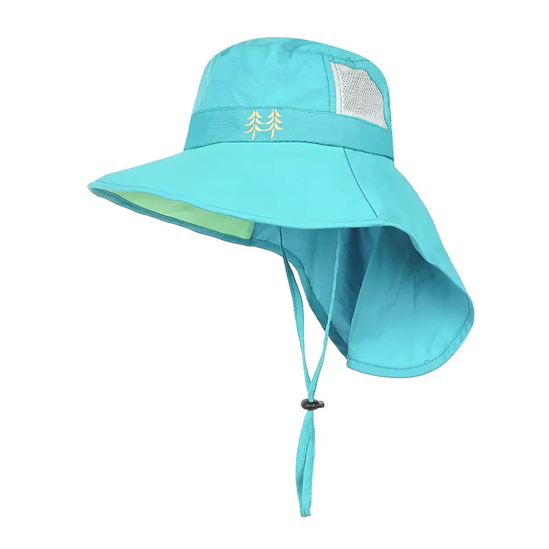 Children Sun Hat Pink Adjustable Neck Cover - Image 18