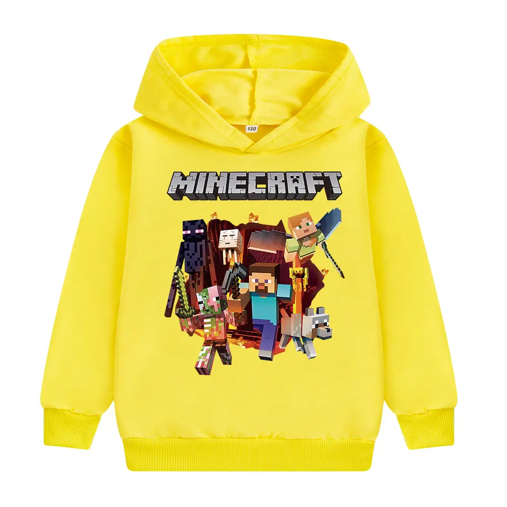 Minecraft Kids Hoodie Yellow 100CM - Image 7