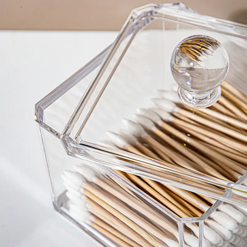 Transparent Cotton Swab & Makeup Remover Storage Box - Image 10