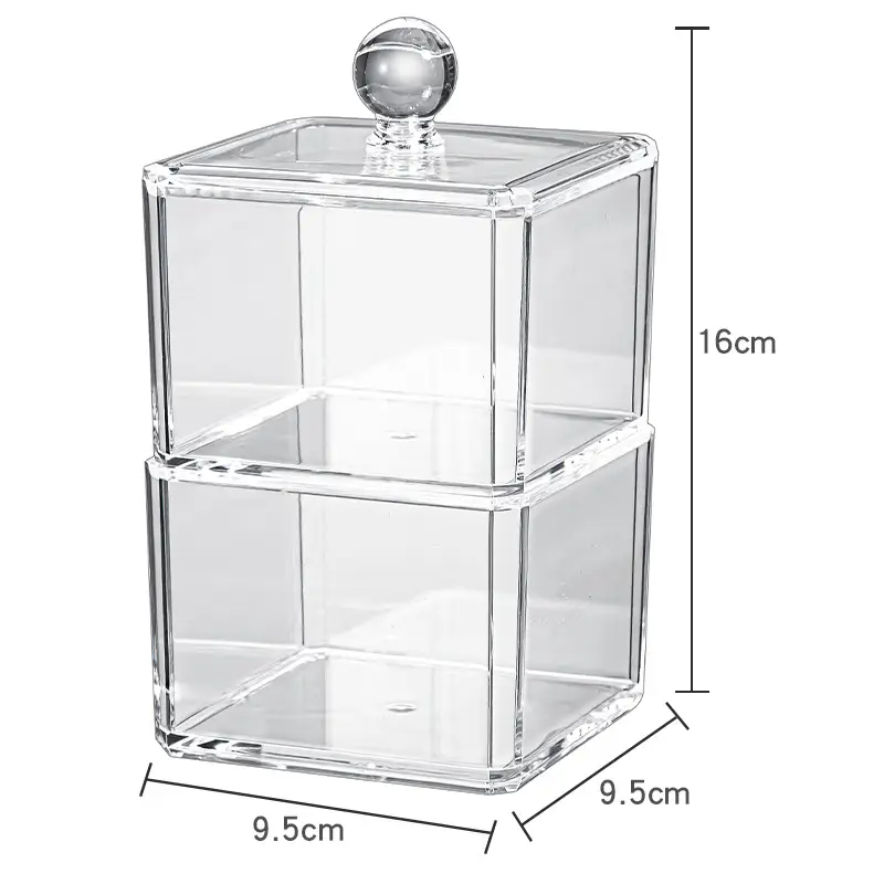 Transparent Cotton Swab & Makeup Remover Storage Box - Image 2