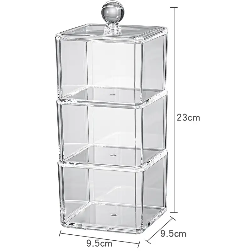 Transparent Cotton Swab & Makeup Remover Storage Box - Image 3