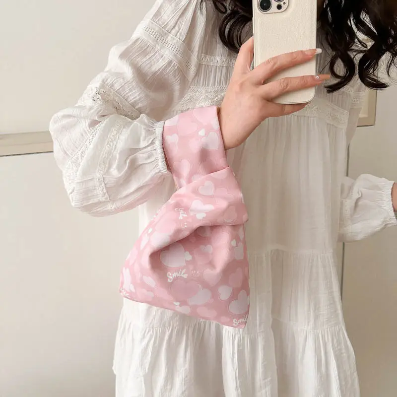 Pink Polka Dot Mini Knotted Phone Bag - Image 14