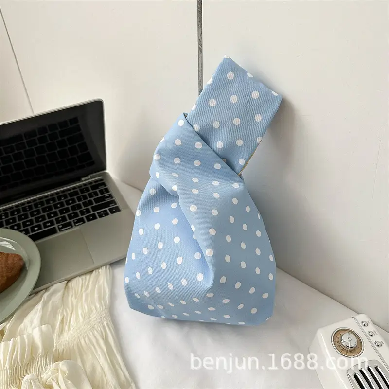 Pink Polka Dot Mini Knotted Phone Bag - Image 12