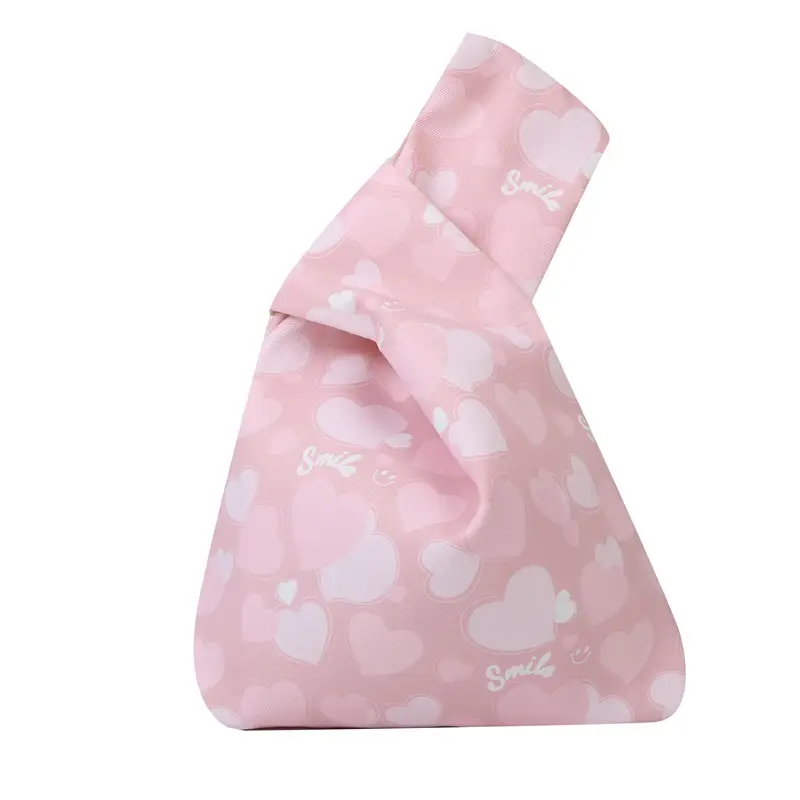 Pink Polka Dot Mini Knotted Phone Bag - Image 3