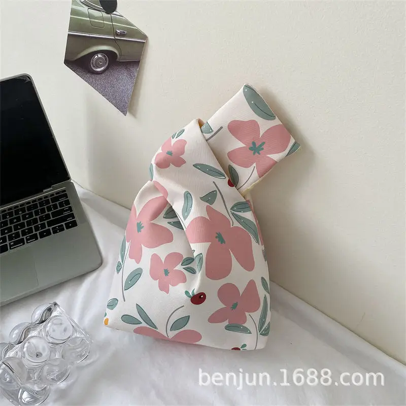 Pink Polka Dot Mini Knotted Phone Bag - Image 5
