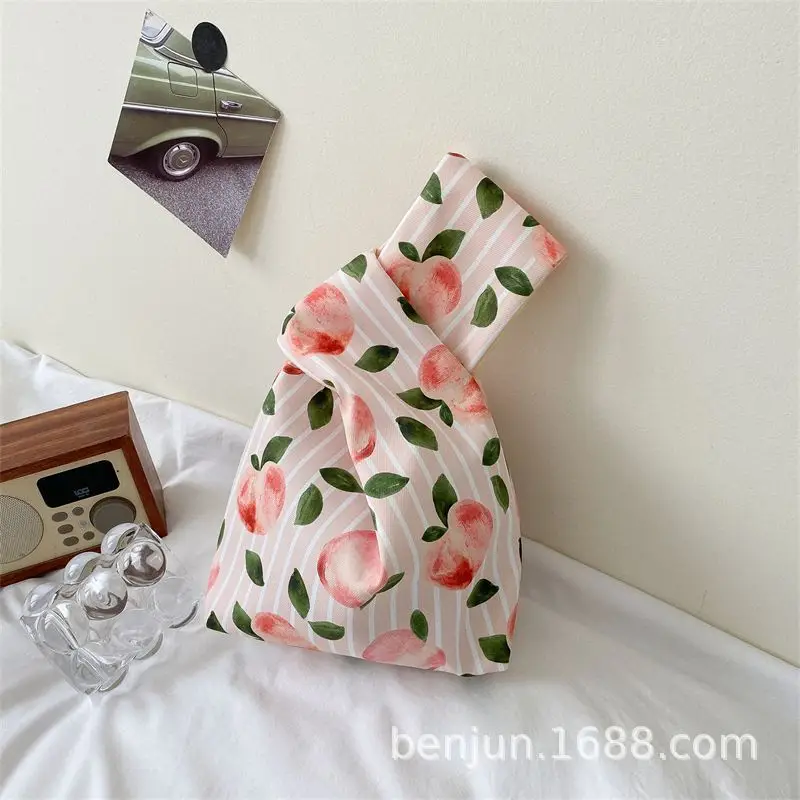 Pink Polka Dot Mini Knotted Phone Bag - Image 7