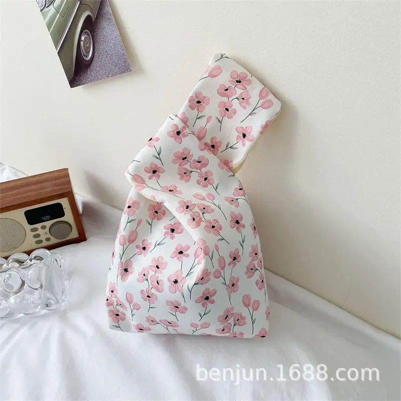 Pink Polka Dot Mini Knotted Phone Bag - Image 9