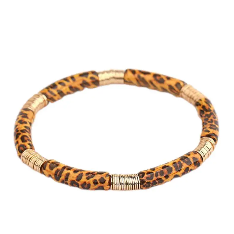 Leopard Print Acrylic Gold Bracelet for Women - Image 9