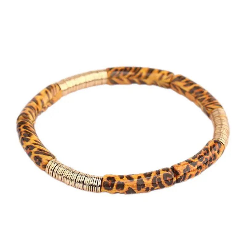 Leopard Print Acrylic Gold Bracelet for Women — feature 7