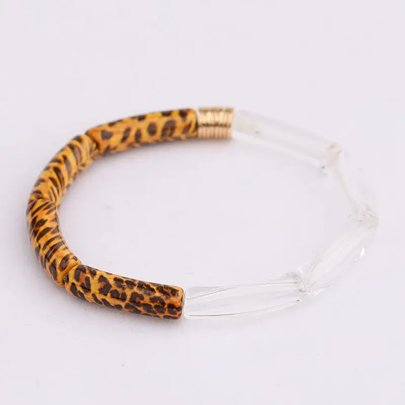 Leopard Print Acrylic Gold Bracelet for Women — feature 9