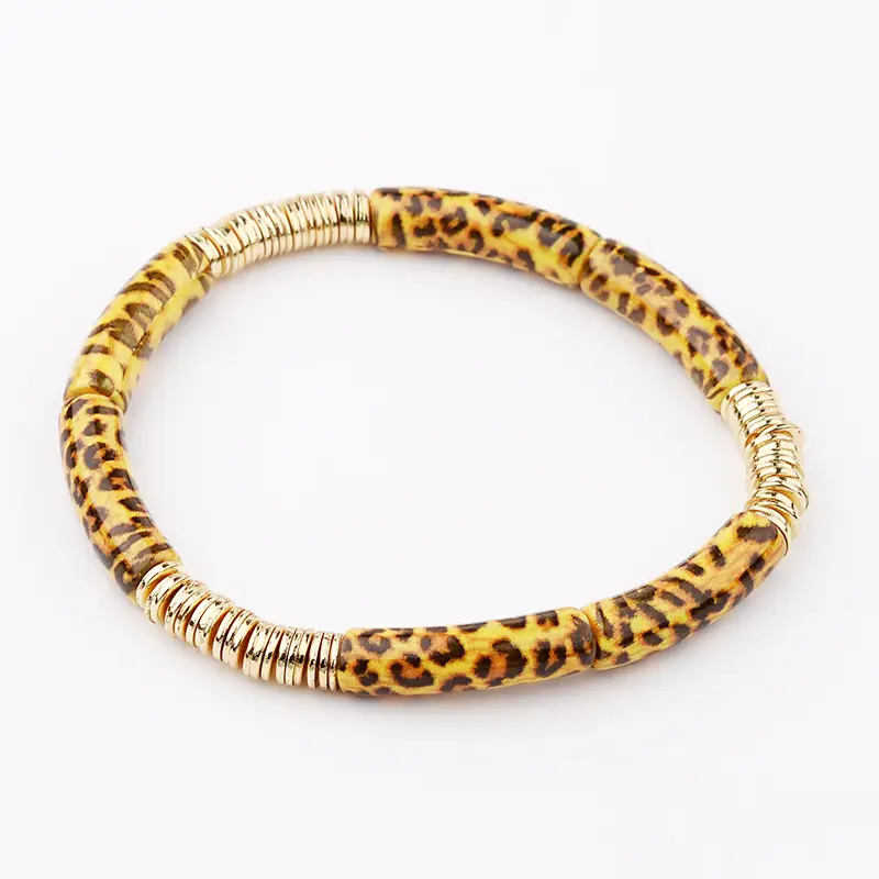 Leopard Print Acrylic Gold Bracelet for Women - Image 4