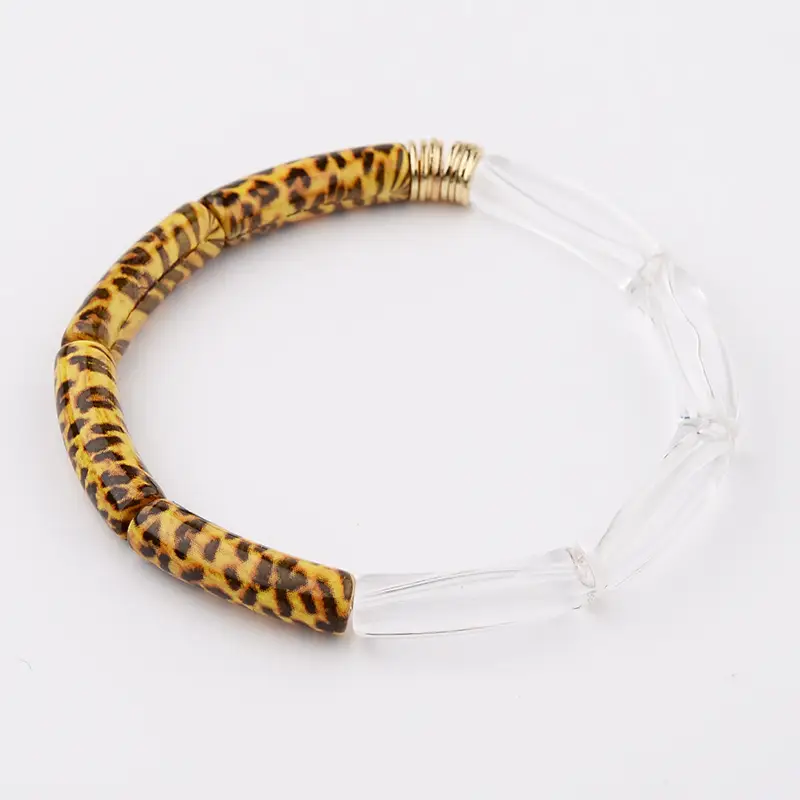Leopard Print Acrylic Gold Bracelet for Women - Image 6