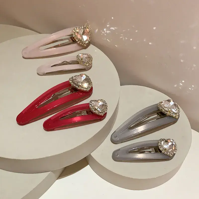 Sweet Rhinestone Heart Hair Clips for Girls - Image 8