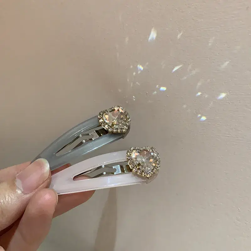Sweet Rhinestone Heart Hair Clips for Girls - Image 9