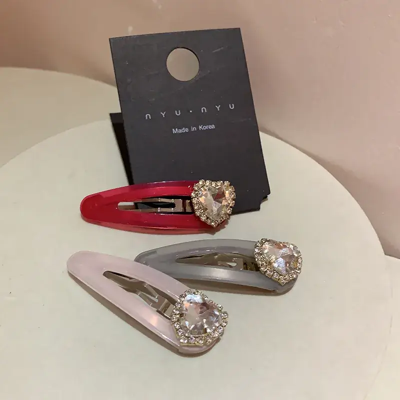 Sweet Rhinestone Heart Hair Clips for Girls - Image 10