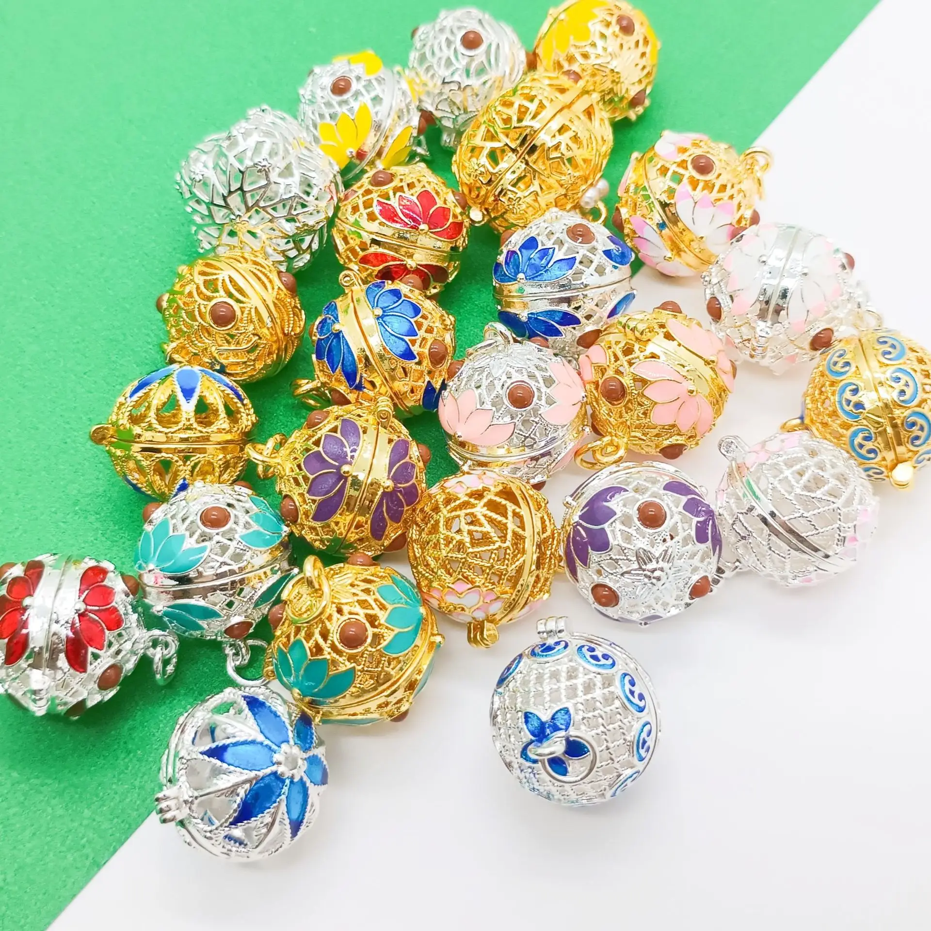 Golden Lotus Hollow Sachet Necklace with Color-Preserving Design - Image 27
