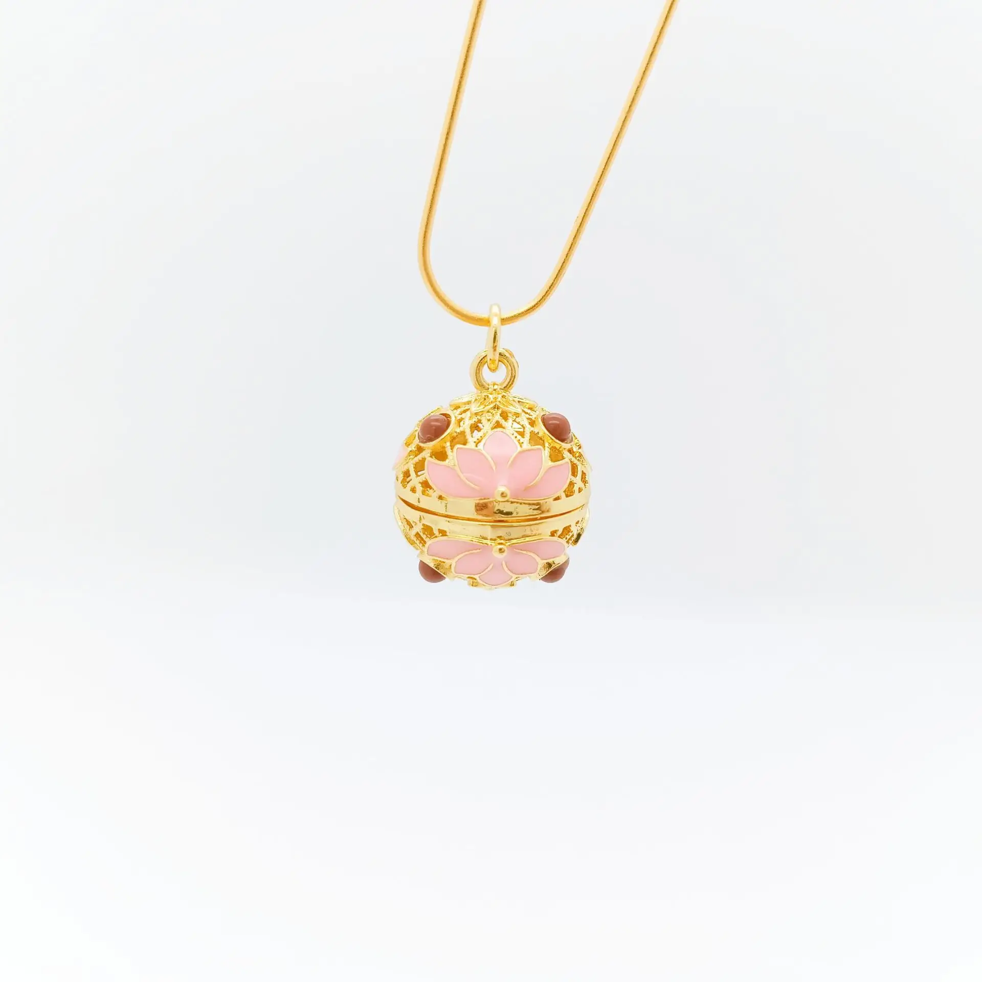 Golden Lotus Hollow Sachet Necklace with Color-Preserving Design - Image 13