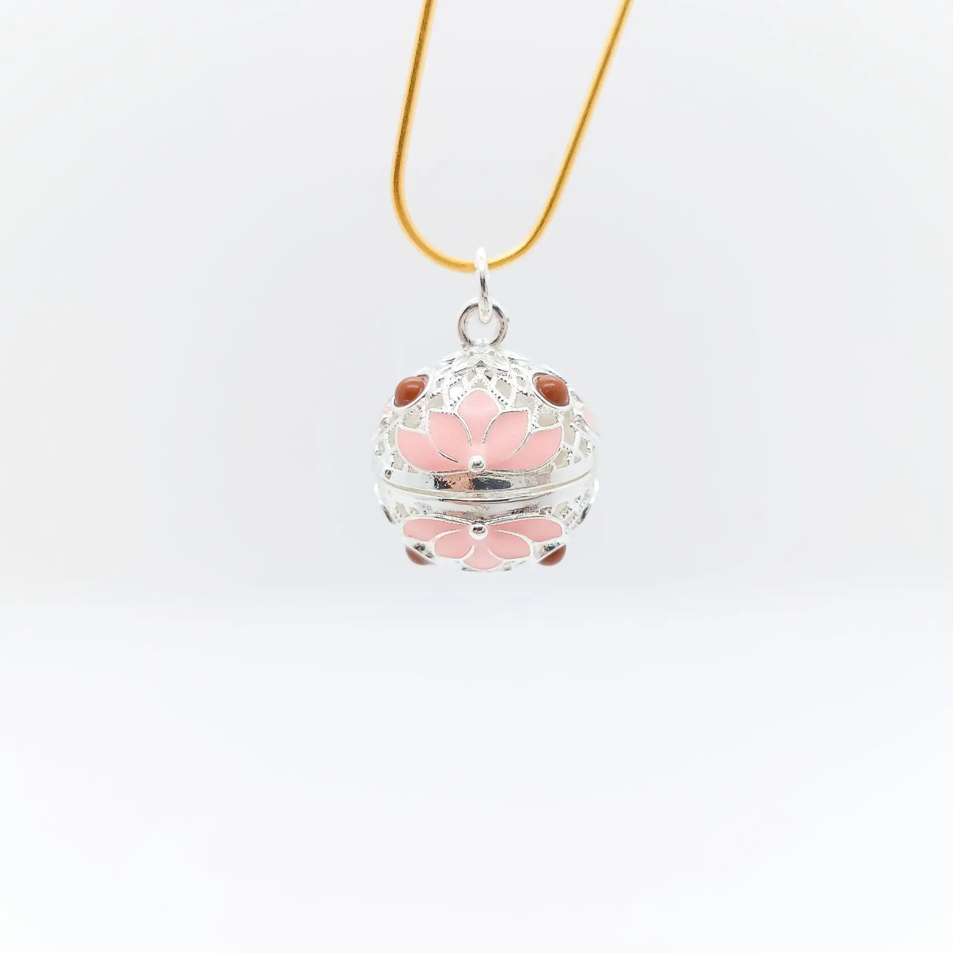 Golden Lotus Hollow Sachet Necklace with Color-Preserving Design - Image 14