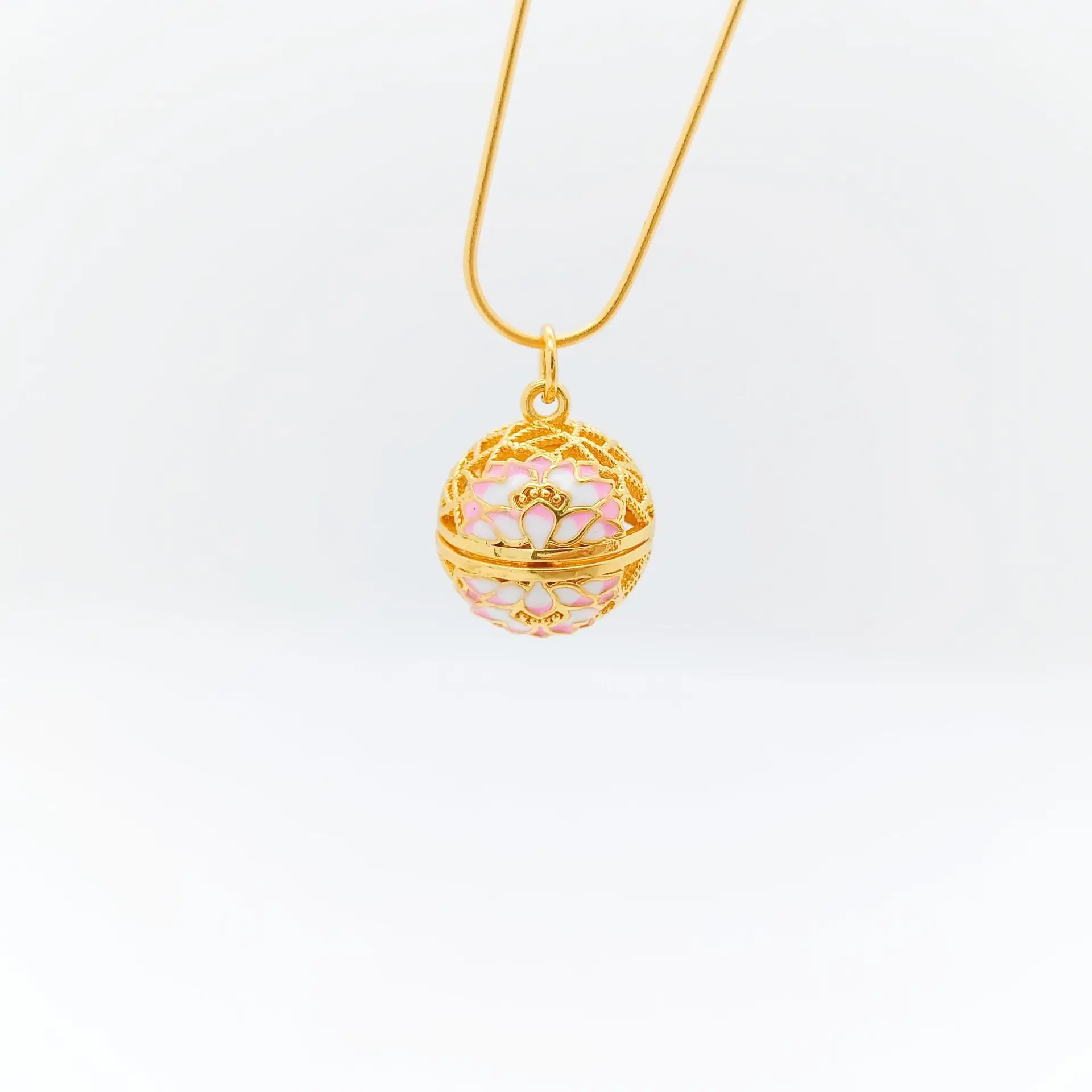 Golden Lotus Hollow Sachet Necklace with Color-Preserving Design - Image 15