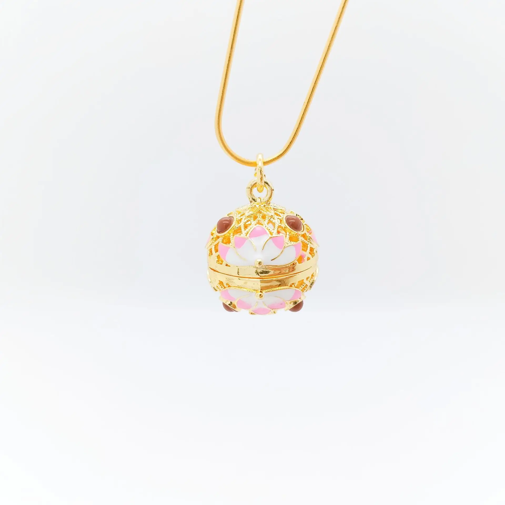 Golden Lotus Hollow Sachet Necklace with Color-Preserving Design - Image 23