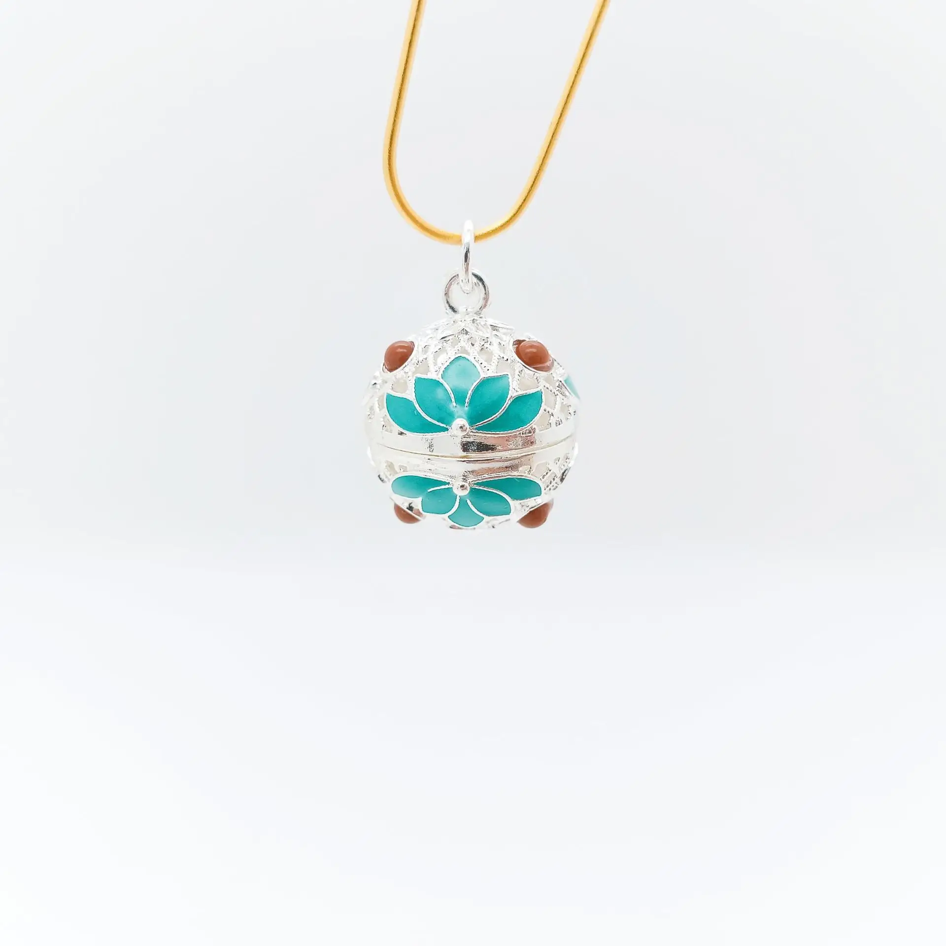Golden Lotus Hollow Sachet Necklace with Color-Preserving Design - Image 8