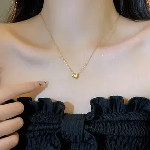 Women's Pink Love Titanium Necklace with Crystal Center — feature 9