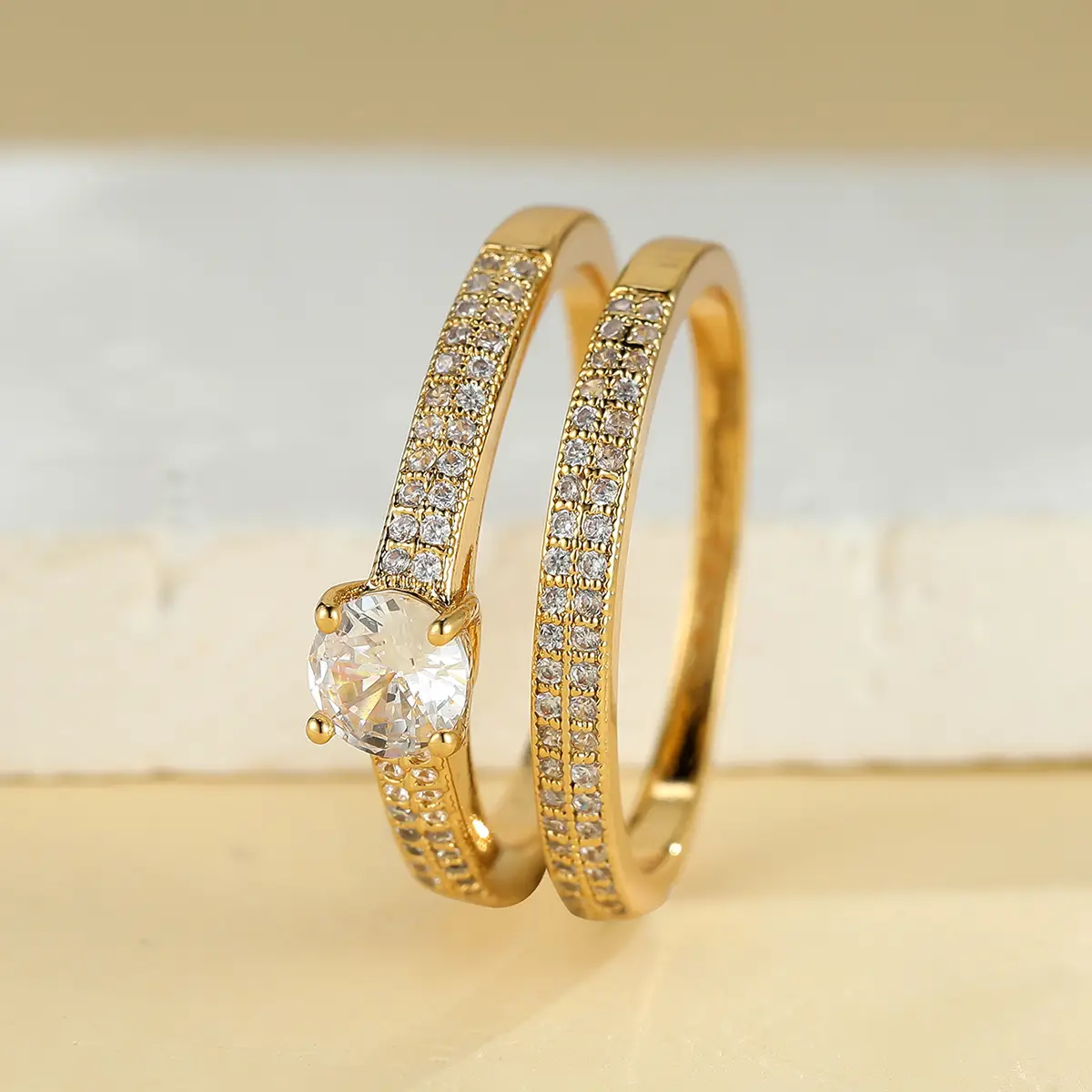 Cross-Country Jewellery Set Red Gemstone Diamond Stacked Ring - Image 12