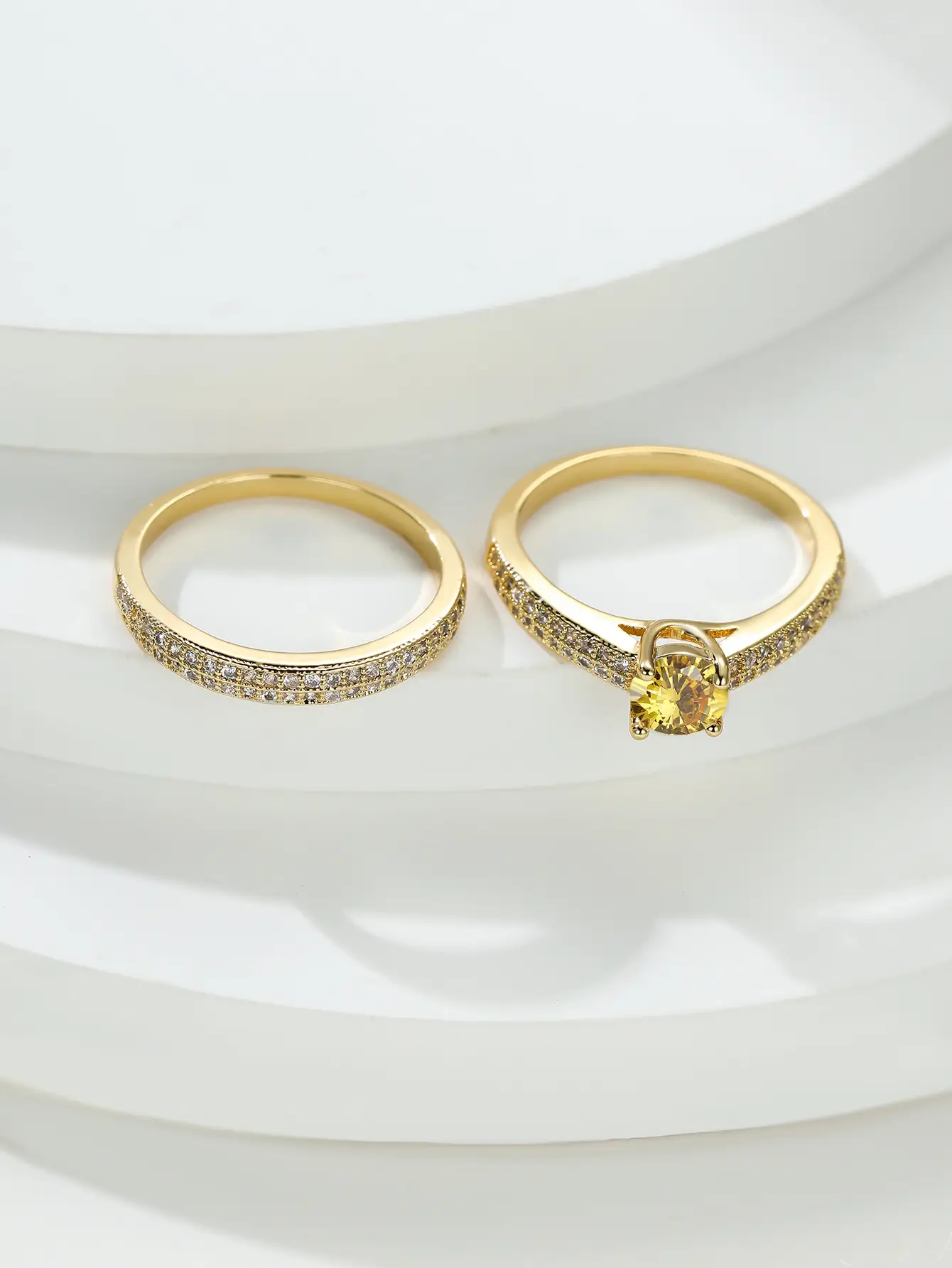 Cross-Country Jewellery Set Red Gemstone Diamond Stacked Ring — feature 1