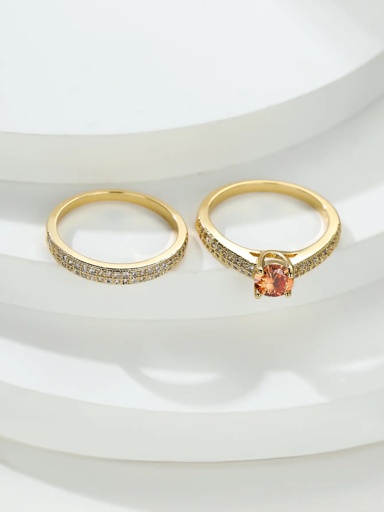 Cross-Country Jewellery Set Red Gemstone Diamond Stacked Ring — feature 6