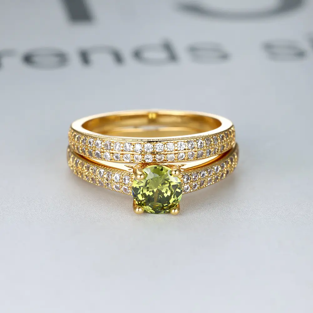 Cross-Country Jewellery Set Red Gemstone Diamond Stacked Ring - Image 3