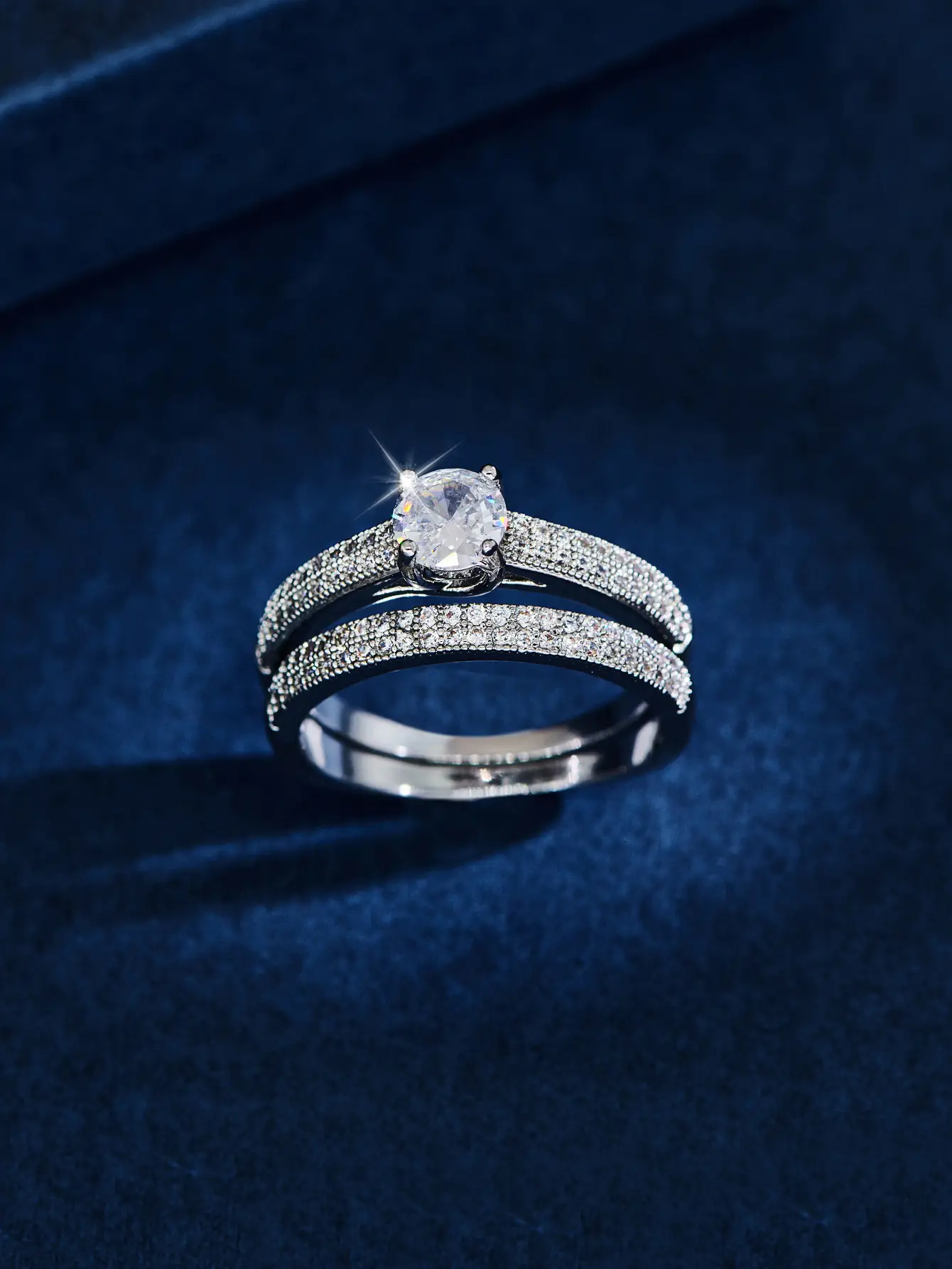 Cross-Country Jewellery Set Red Gemstone Diamond Stacked Ring - Image 4