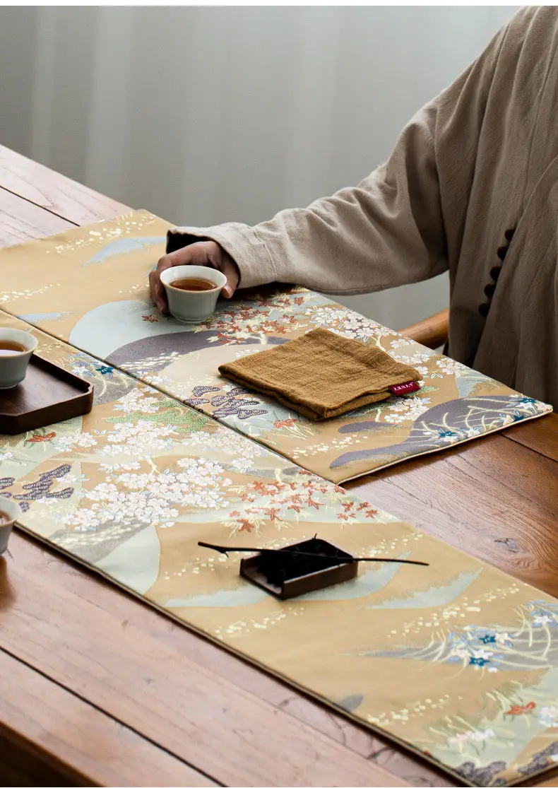 Japanese Cotton Linen Tea Towel Thick Absorbent Zen Tablecloth — feature 12