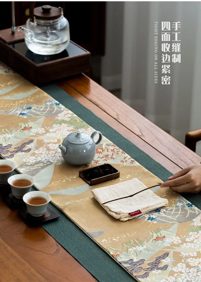 Japanese Cotton Linen Tea Towel Thick Absorbent Zen Tablecloth — feature 13