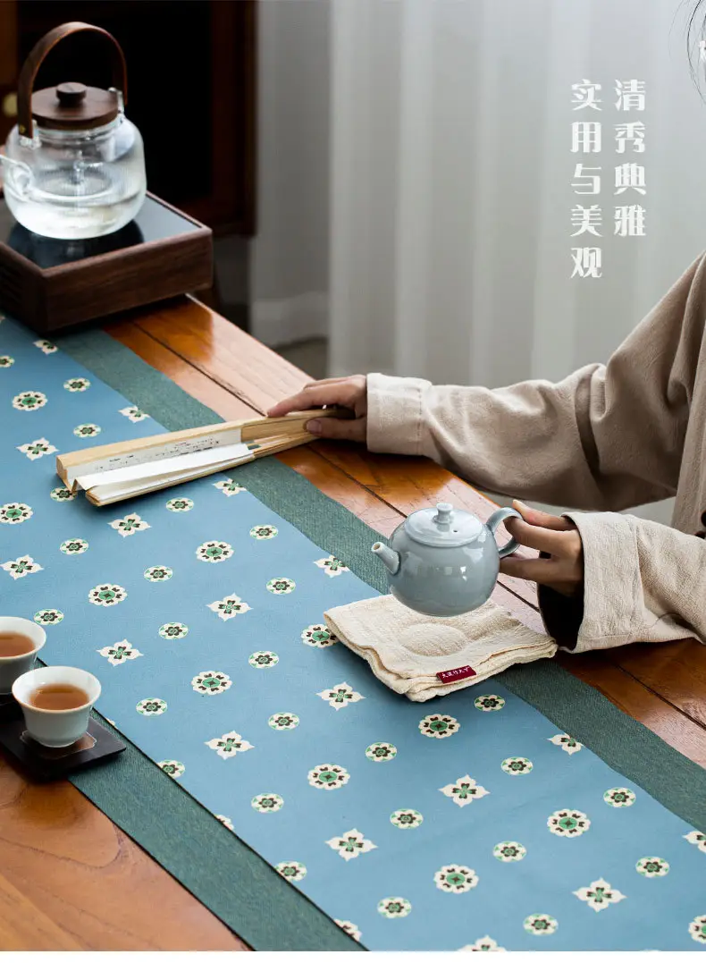 Japanese Cotton Linen Tea Towel Thick Absorbent Zen Tablecloth — feature 16