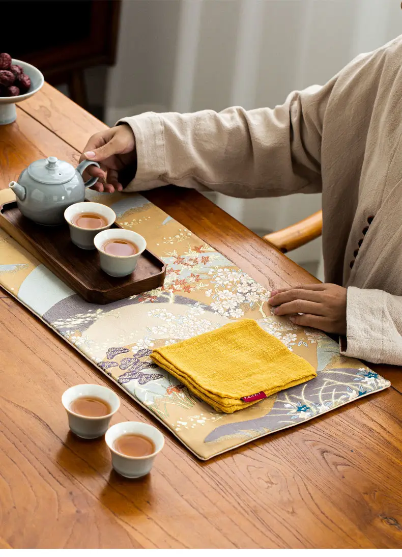 Japanese Cotton Linen Tea Towel Thick Absorbent Zen Tablecloth — feature 17