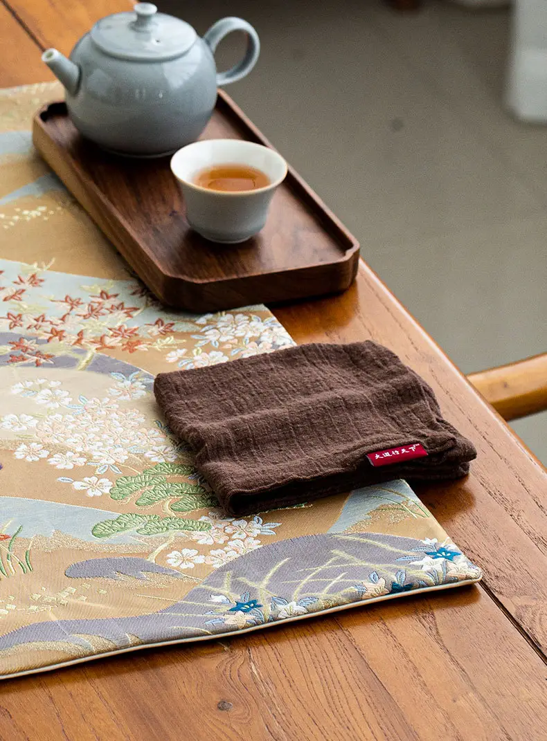 Japanese Cotton Linen Tea Towel Thick Absorbent Zen Tablecloth — feature 18