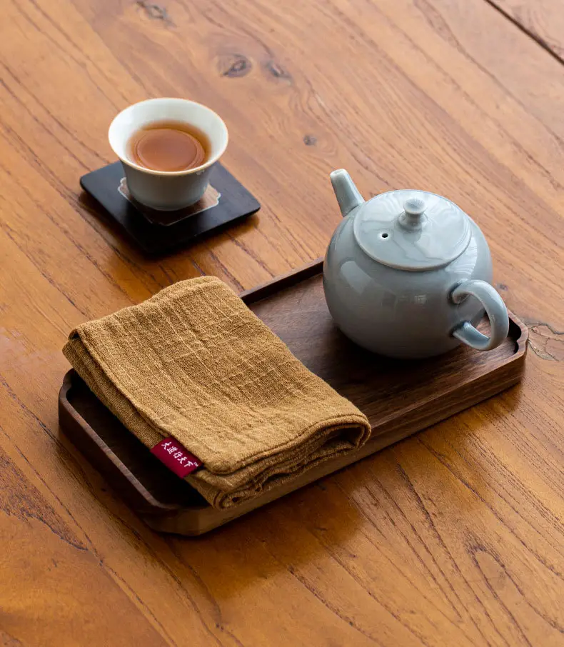 Japanese Cotton Linen Tea Towel Thick Absorbent Zen Tablecloth — feature 20
